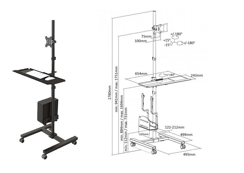 PC stolík Fiber Mounts M79C3