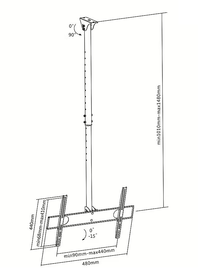 Stropný držiak TV Fiber Mounts M6C31