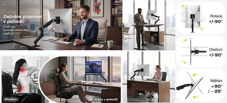 Stolový držiak na 2 monitory displeja NB A5C