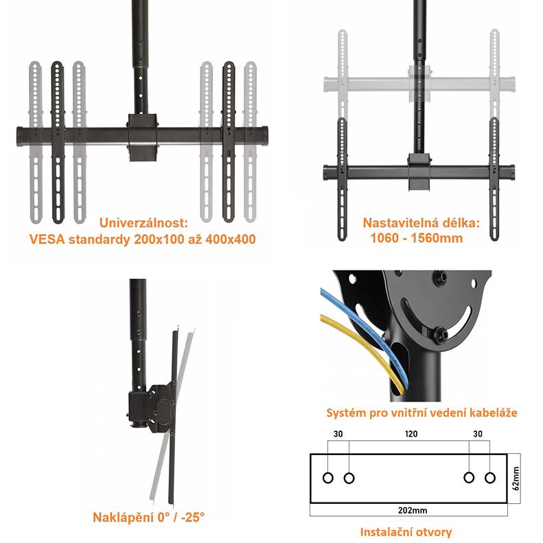 Stropný držiak na TV Fiber Novelty T1410