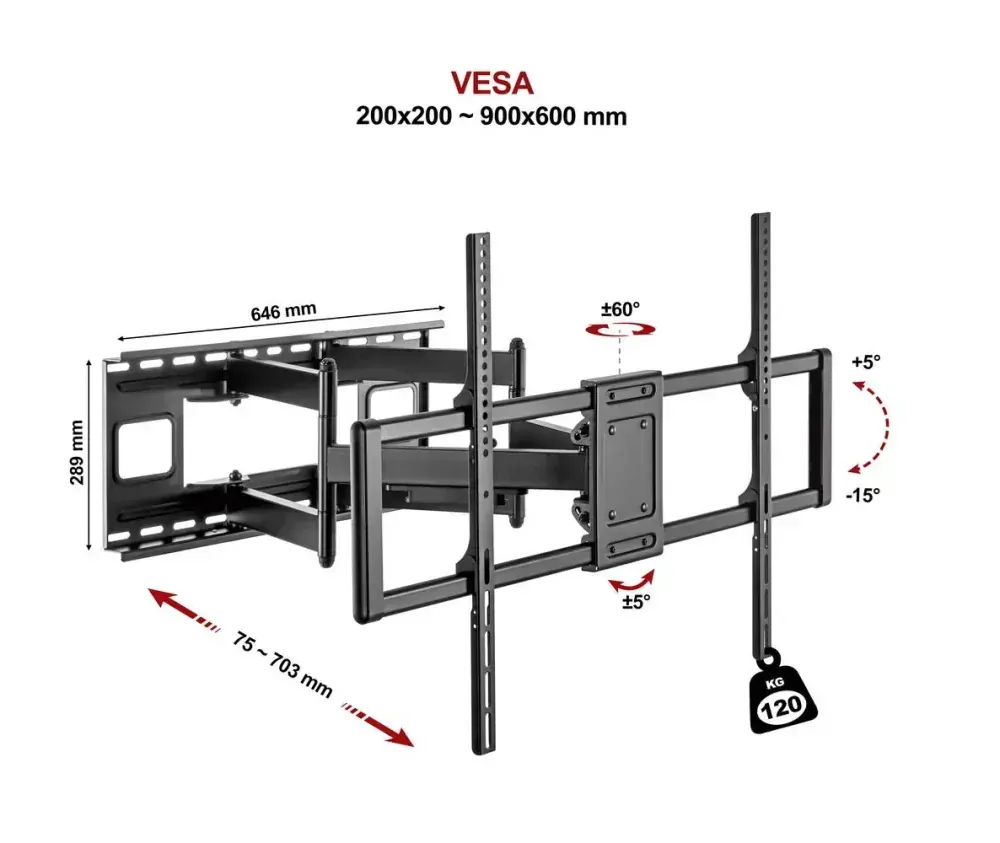 Super pevný TV držiak Fiber Novelty Mega120