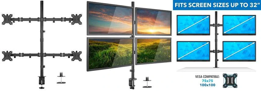 Stolový držiak na 4 monitory QuadroArm Basic