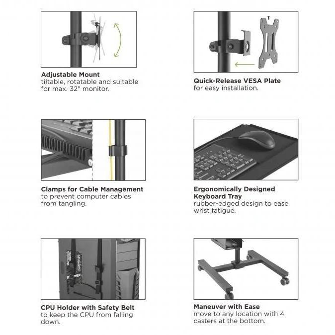 PC stolík Fiber Mounts M7C93W