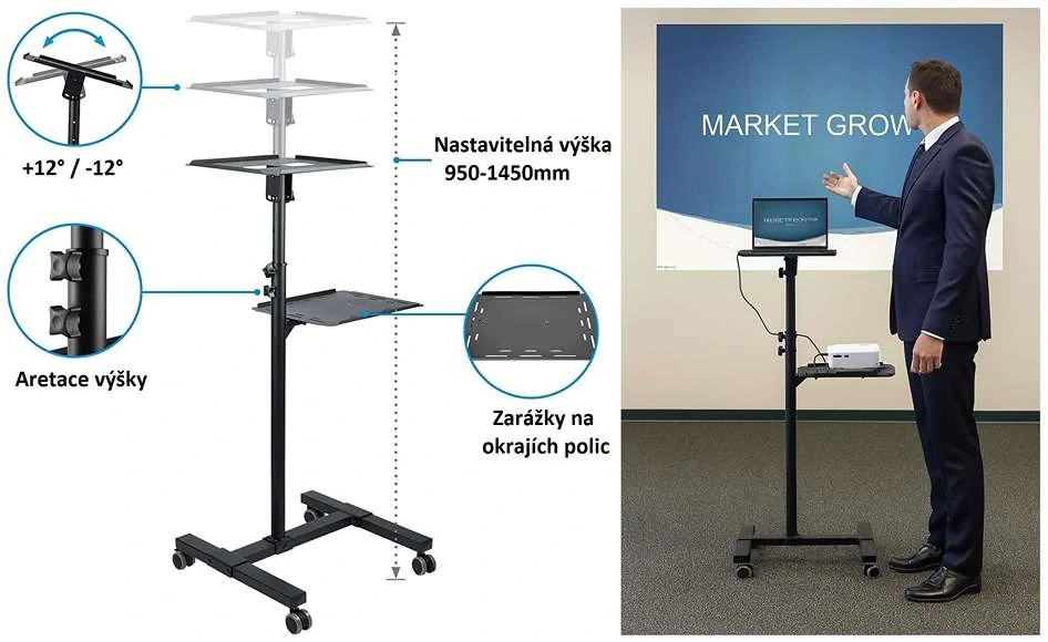 Stolík na notebook projektor Fiber Mounts Fm88