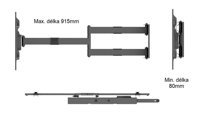 Otočný držiak na televízie Ergosolid Onyx-20