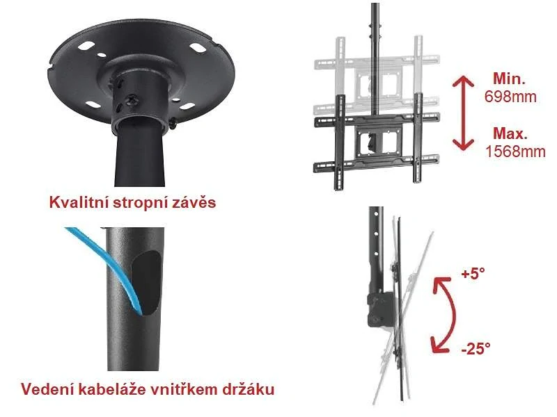 Stropný držiak na Tv Fiber Mounts M8C03