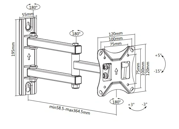 Kvalitný polohovací držiak na monitor alebo televíziu Fiber Mounts FM233