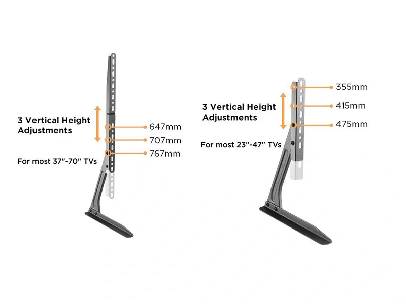 2 dĺžkové verzie podstavca pre použitie na Tv alebo monitor Fiber Mounts HOLLY