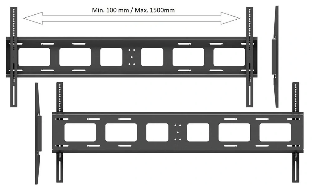 Fixný držiak na Tv monitor displej 85-136 palcov, nosnosť 135 kg Edbak XWM110