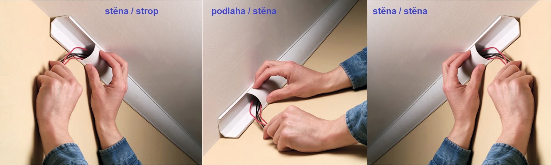 Rohová lišta na kabeláž 150 cm Fiber Mounts M5C76