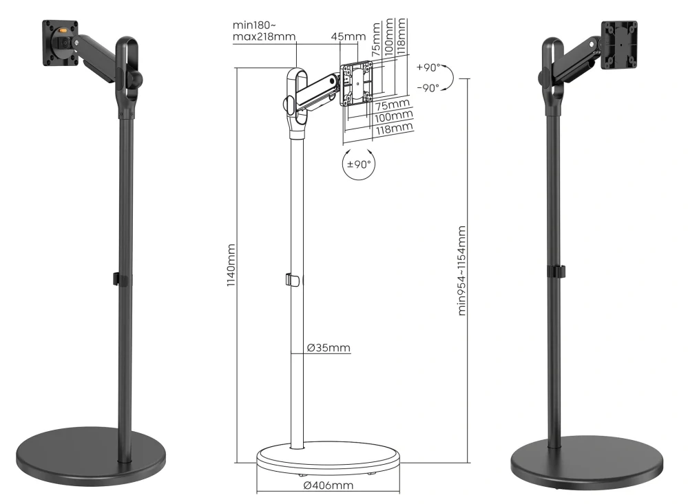 Stojan na televíziu / monitor Fiber Mounts FM97B