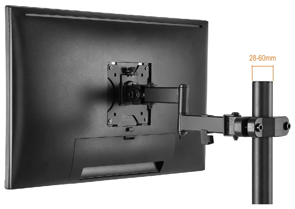 Držiak na uchytenie Tv monitora na rúrky a tyče s priemerom 28-60 mm Fiber Mounts M9C84