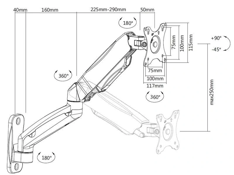 Držiak Tv monitora TOP kvalita Fiber Mounts FM31