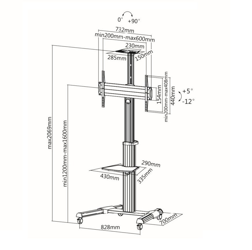 Profesionálny Tv stojan Fiber Novelty FN7000