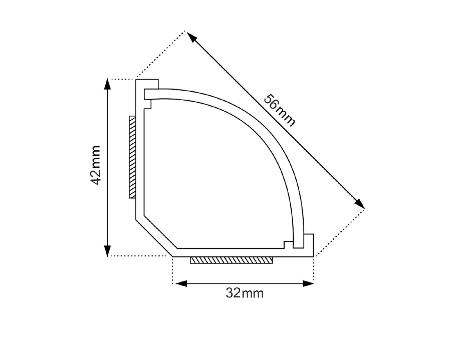 Rohová lišta na kabeláž 150 cm Fiber Mounts M5C76