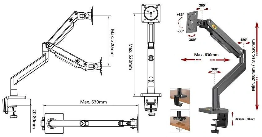 Ergonomický držiak monitora NB G45