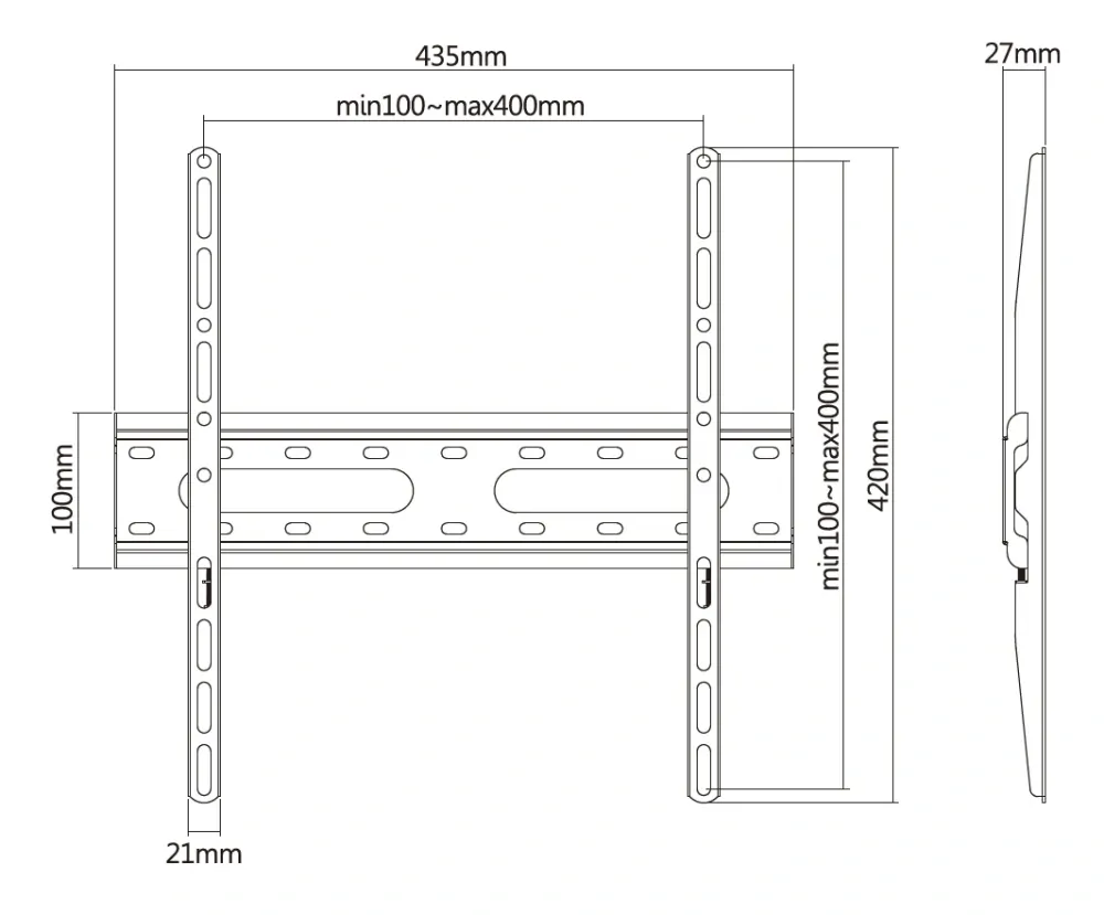 Fixný držiak na Tv Fiber Mounts RICO-1
