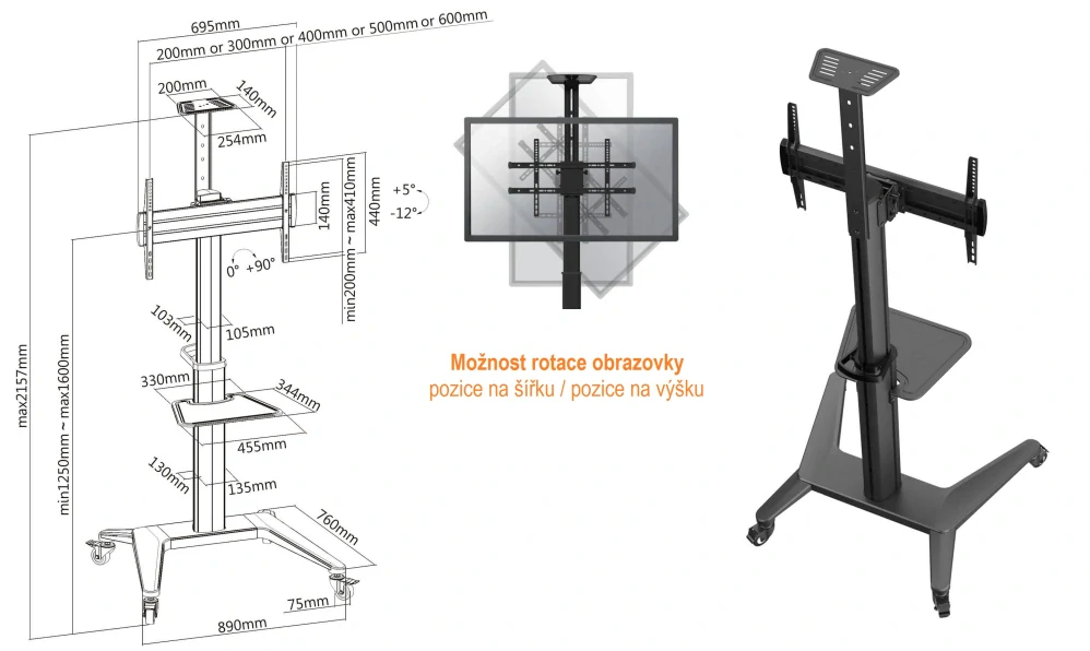 Profesionálny stojan na televízie Fiber Mounts Genio