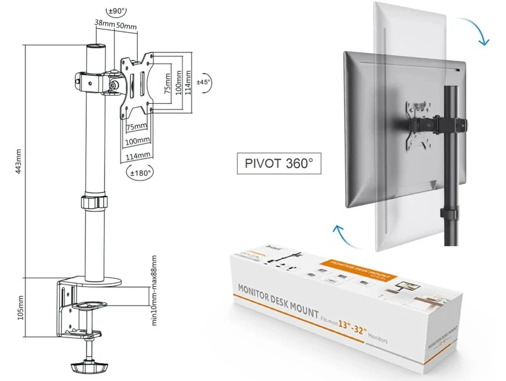 Stolný držiak na monitor alebo televíziu Fiber Mounts FM122