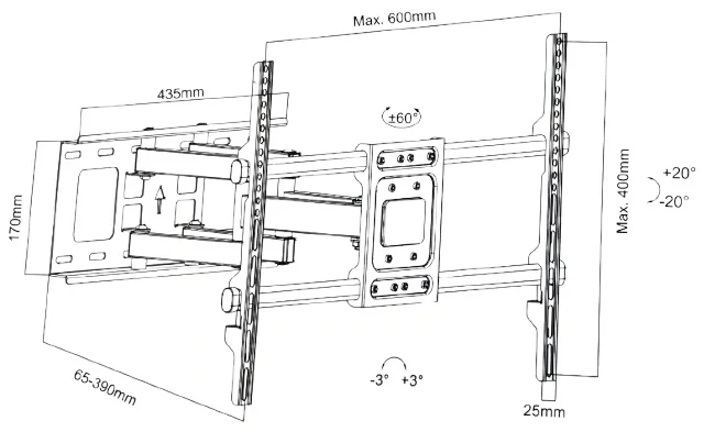 Držiak Tv polohovací Fiber Mounts M7C89
