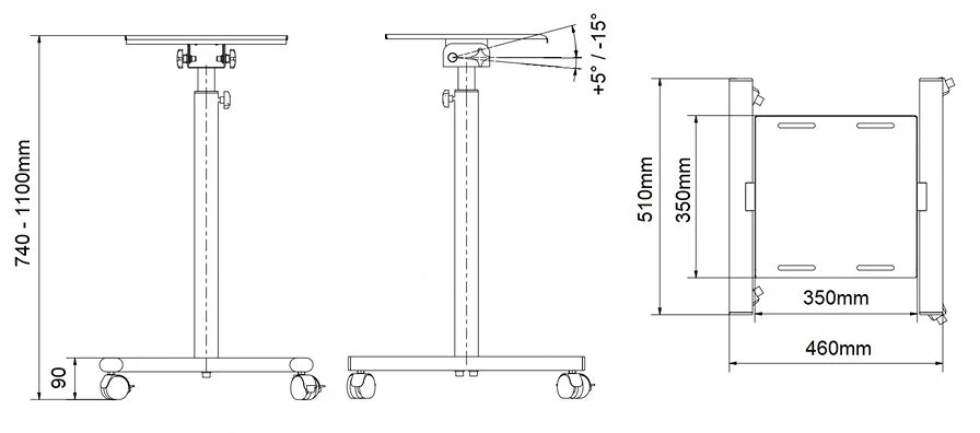 Stolík na projektor alebo laptop Edbak PT03