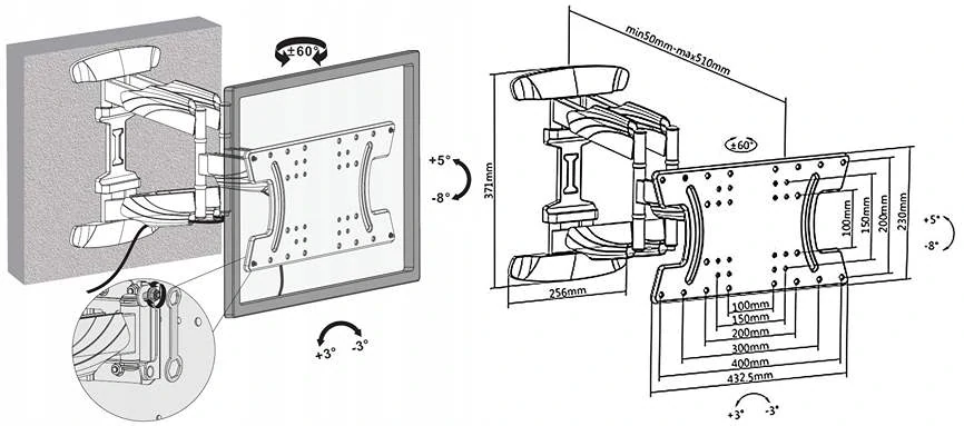 Televízny držiak Fiber Mounts M8C04