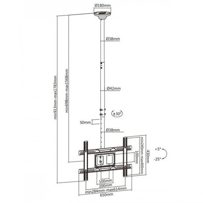 Stropný držiak na Tv Fiber Mounts M8C03