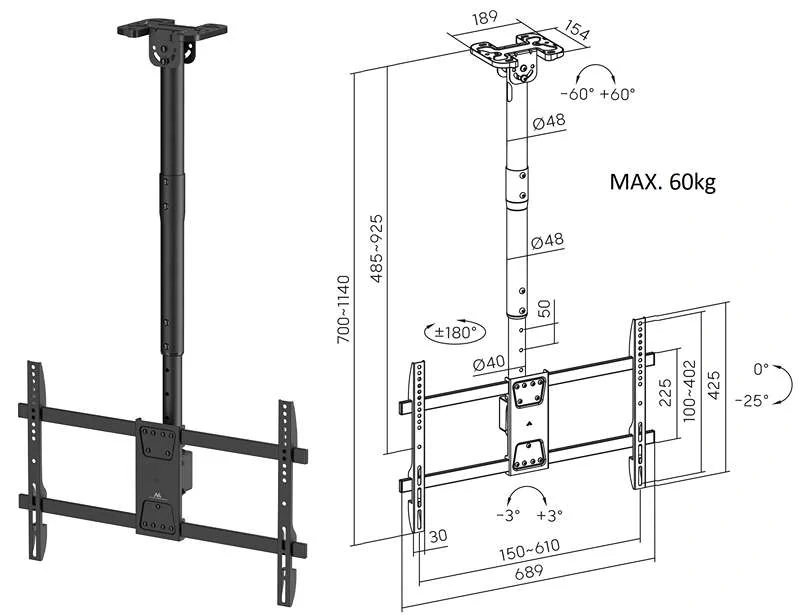Držiak Tv na strop Fiber Mounts FM112