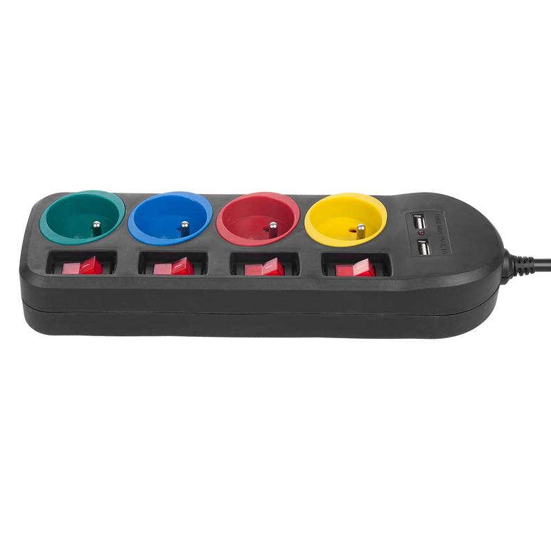 Predlžka 150cm 4 zásuvky 2x USB Fiber Mounts FM229B