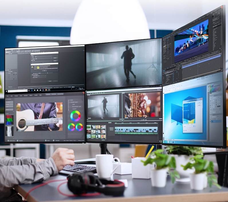 Stolný držiak na 6 monitorov Edbak SV17