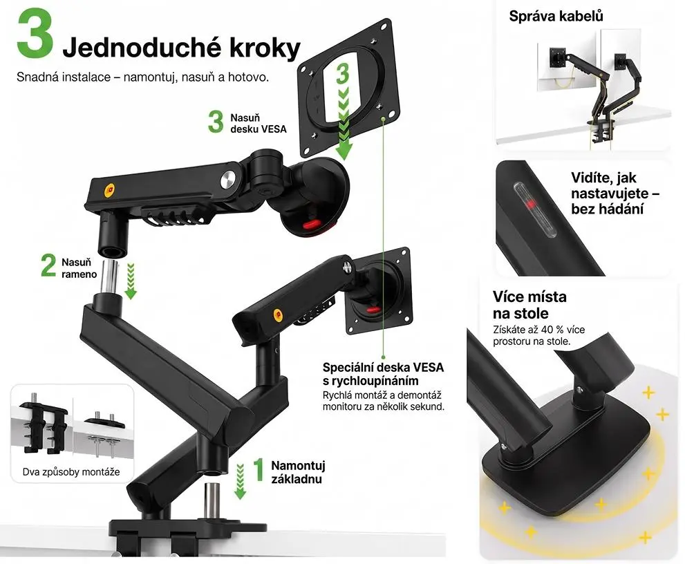 Stolový držiak na 2 monitory displeja NB A5C