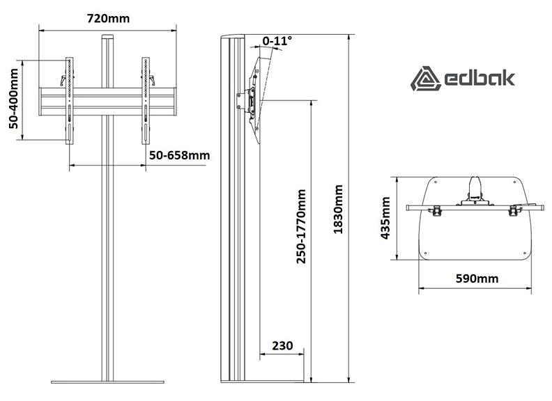 Stojan na Tv monitory Edbak STDV100