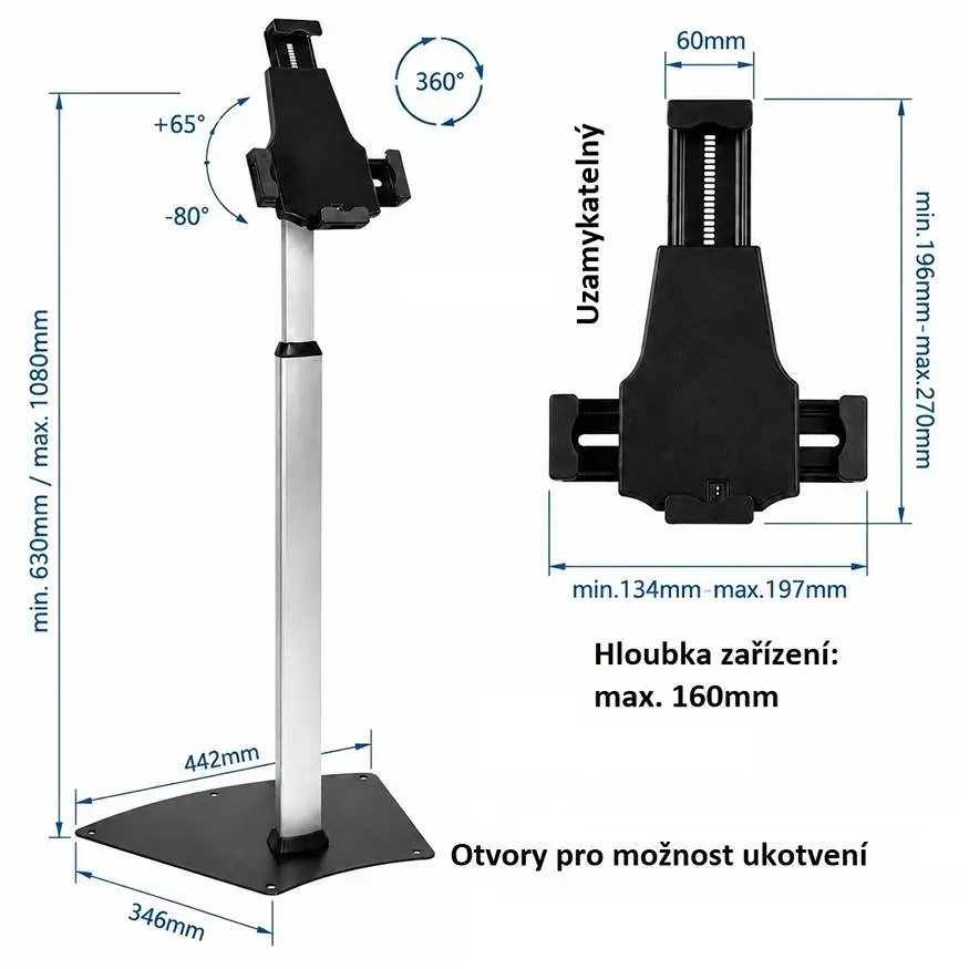 Stojan na tablet uzamykateľný Fiber Mounts TAGATA2
