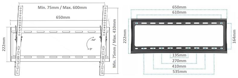 Sklopný držiak na ploché Tv Fiber Mounts M6C05