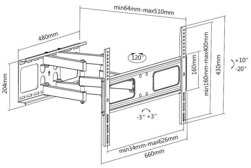 Poctivý držiak Tv Fiber Mounts Prominent