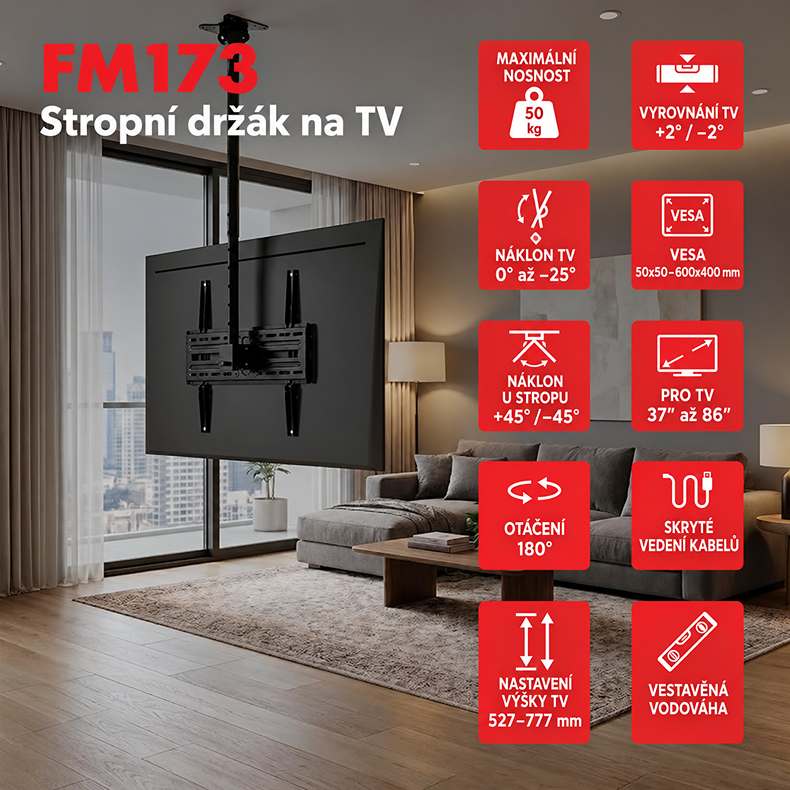 Stropný držiak na televíziu Fiber Mounts FM173