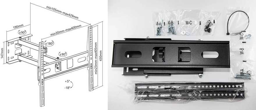 Sklopný a otočný držiak TV Fiber Mounts FM80