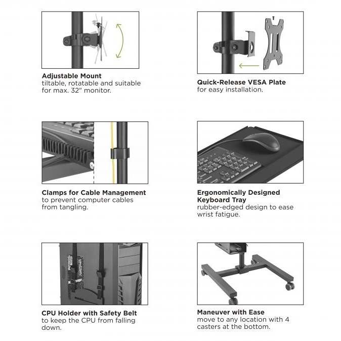 PC stolík Fiber Mounts M79C3