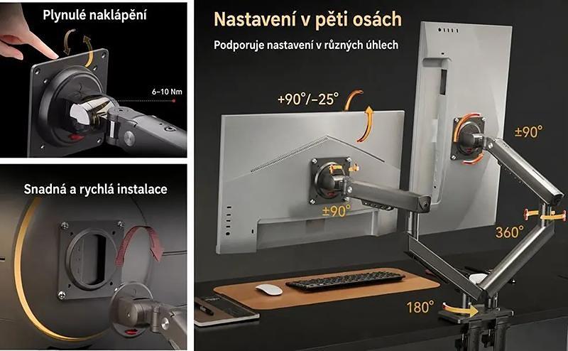 Stolový držiak na 2 monitory displeja NB A5C