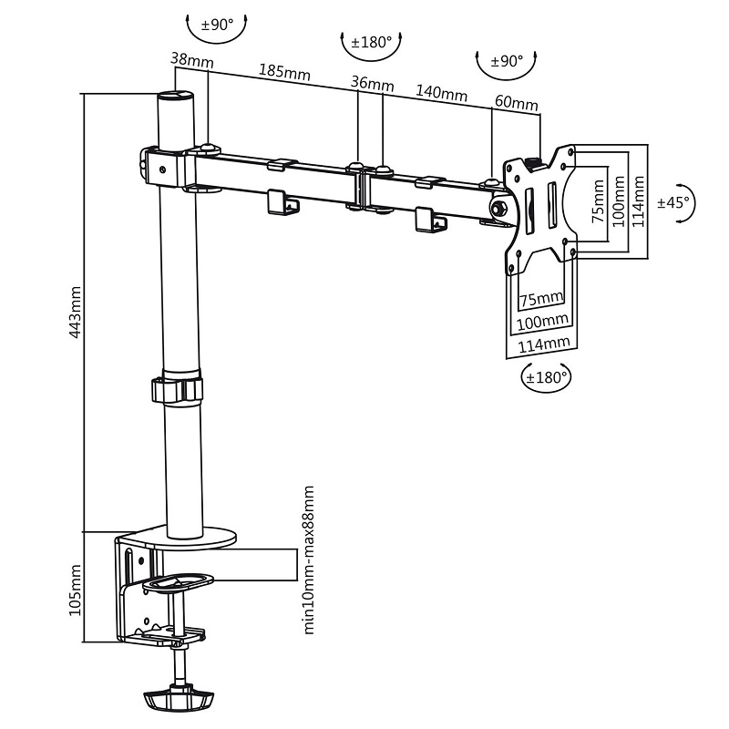 Držiak monitora na stôl Fiber Mounts M7C53