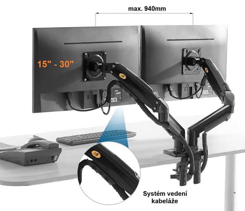 Stolný držiak na 2 monitory NB F160