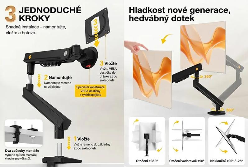 Stolový držiak na monitor polohovací NB A5
