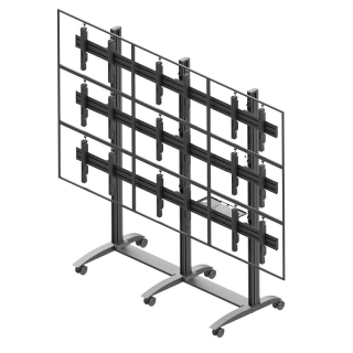 Pojazdný Tv stojan na 9 Tv monitorov Edbak VWTA3357L